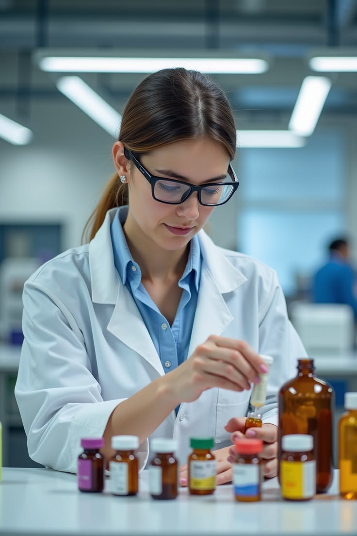 Pharmacist assisting customer with prescription